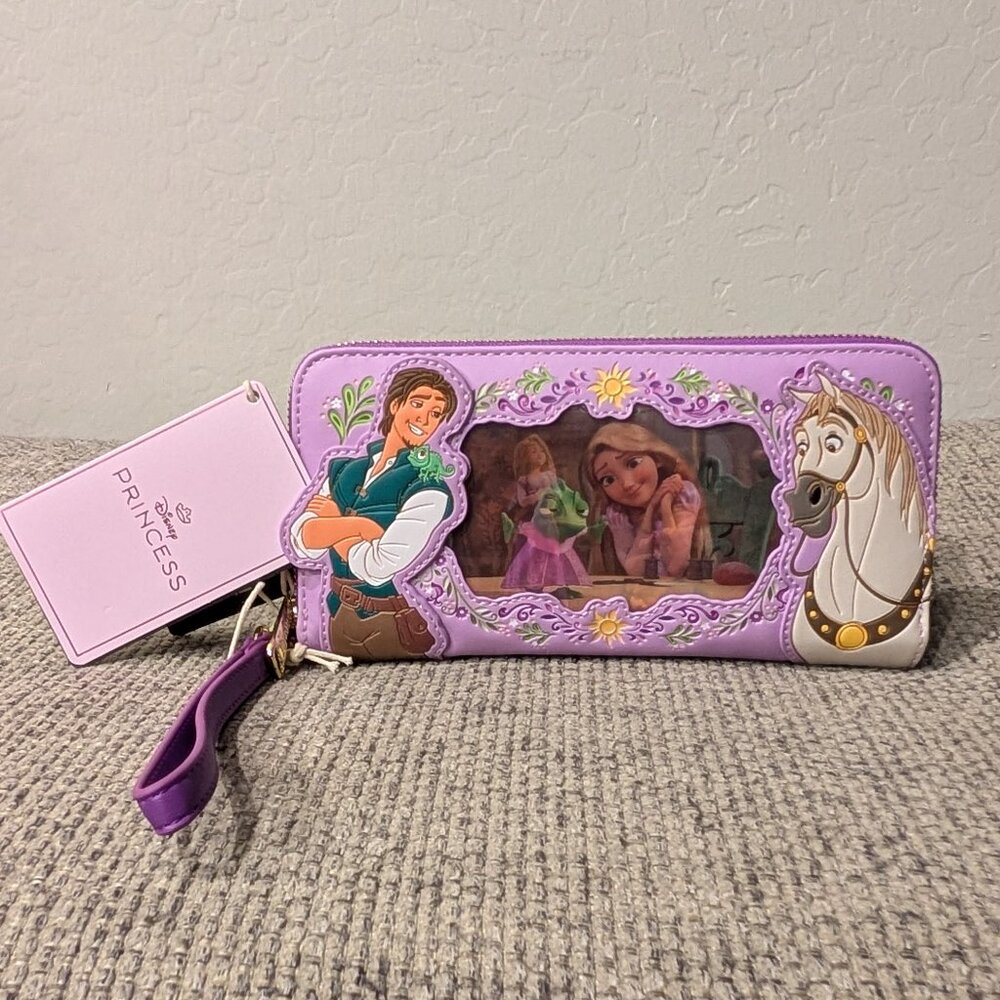 Loungefly Disney Tangled Rapunzel & Flynn Lenticular Tech Wallet